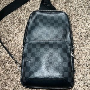 Black Louis Vuitton Mens cross over bag